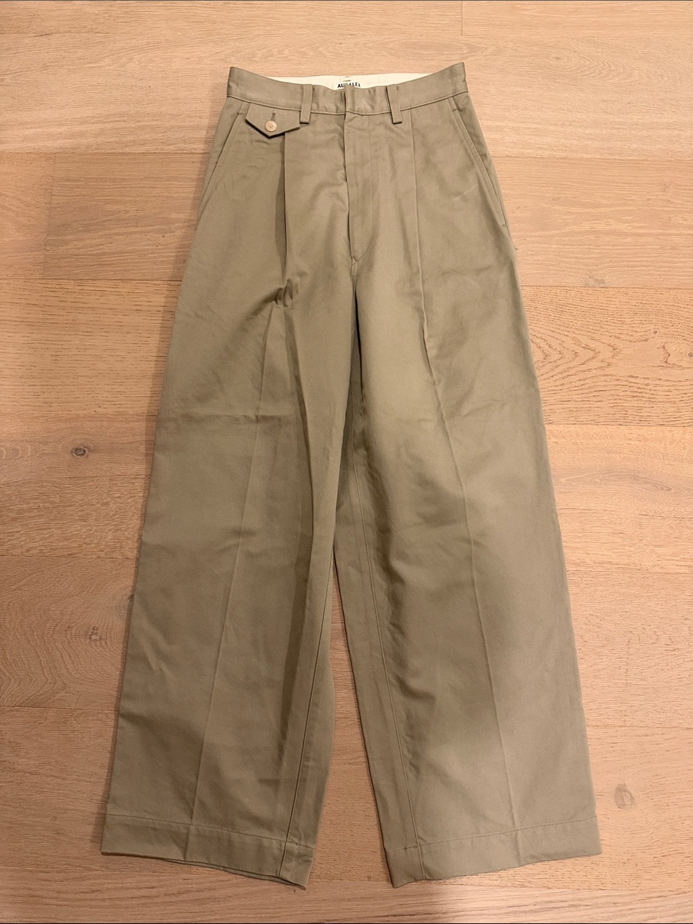 Auralee Pleated Chino Pants in Khaki Made in Japan Size 0